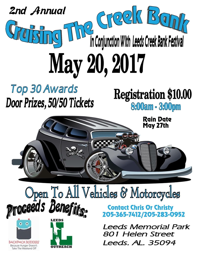 We are so excited that the 2nd Annual Cruising the Creek Bank Car Show will be at this year's Creek Bank Festival! #CruisingTheCreekBankCarShow #2017CreekBankFestival