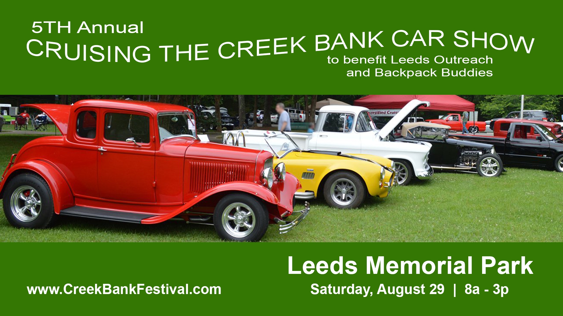 Leeds Creek Bank Festival Cancelled – Cruising the Creek Car Show Plans Continue | Leeds, AL-Leeds Area Chamber of Commerce announces the 26th Annual 